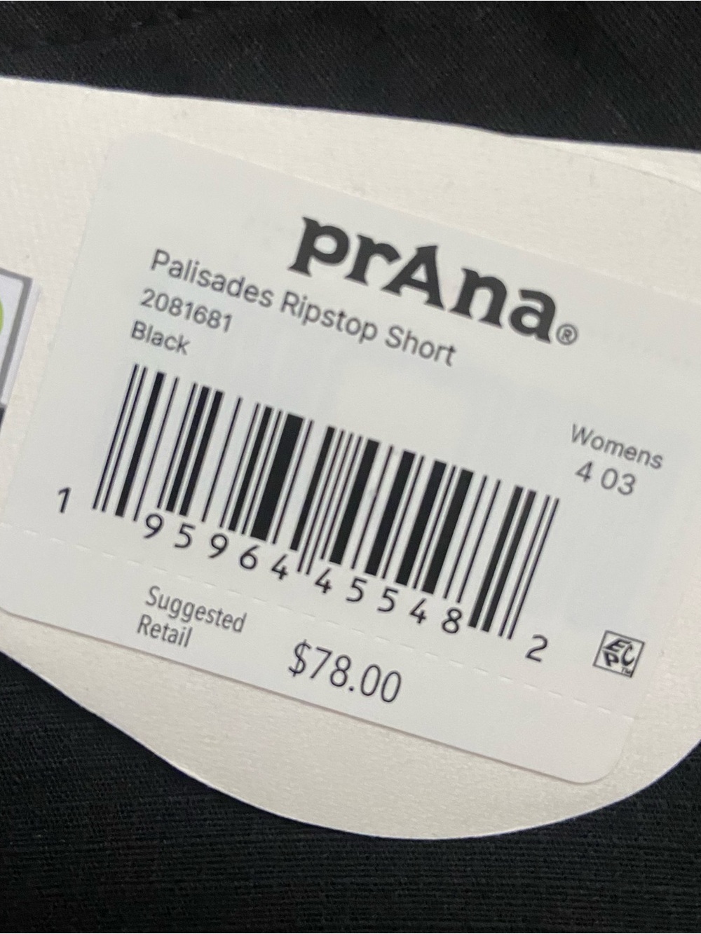 NWT prAna Palisades Ripstop Organic Cotton Mid Rise Black Shorts - 4 - Picture 7 of 8